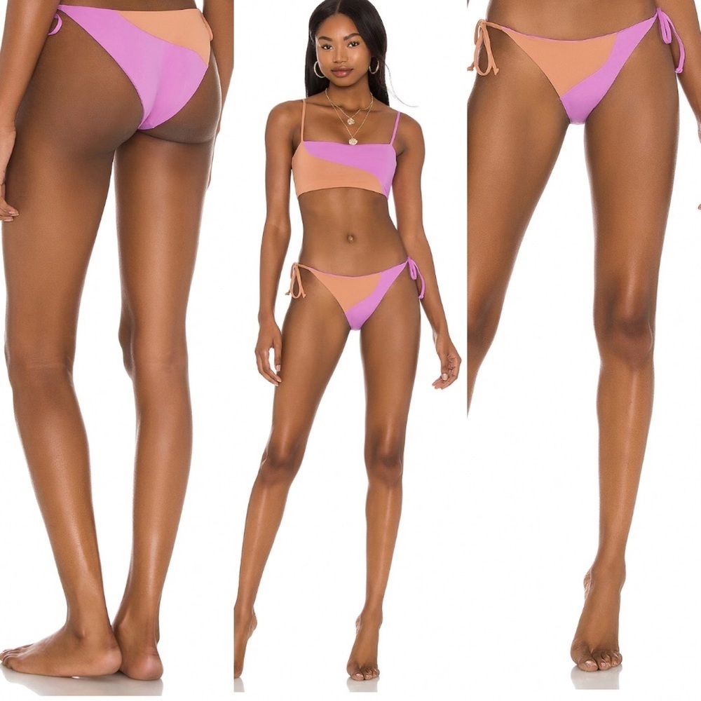 NEW L*Space Dani Classic Bikini Bottomsโ Size XL Revolve Brown Purple Swirl Boho